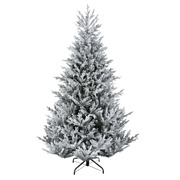 Besneeuwde kerstboom, berijpt