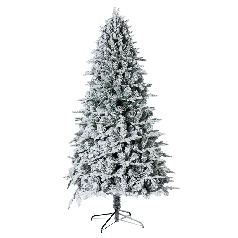 Besneeuwde kerstboom, groen en wit