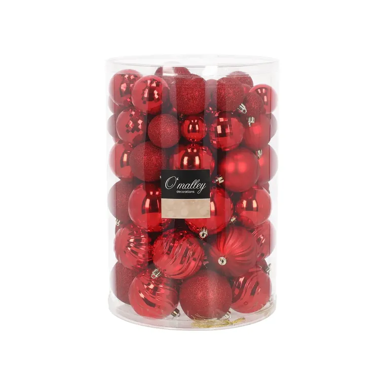 Kerstballenset rood