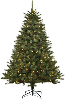 Kunstkerstboom natuurgetrouw met warm witte verlichting